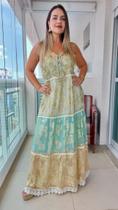 Vestido Longo Indiano Linha Luxo Premium Boho Chic c/ Forro-cod.125