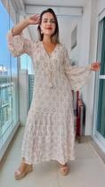 Vestido Longo Indiano Linha Luxo Premium Boho Chic c/ Forro-cod.129