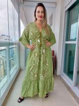 Vestido Longo Indiano Linha Luxo Premium Boho Chic c/ Forro-cod.58