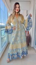 Vestido Longo Indiano Linha Luxo Premium Boho Chic c/ Forro-cod.68