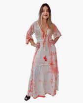 Vestido Longo Indiano Lurex Linha Luxo Boho Chic c/ Forro-cod.07
