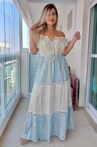 Vestido Longo Indiano Manga Curta Lurex Luxo C/ Forro Cod 041