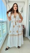 Vestido Longo Indiano Premium Luxo Boho Chic c/ Forro-cod.156