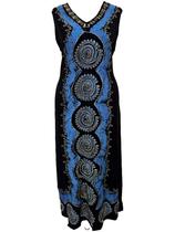 Vestido Longo Indiano Regata Bordado Batik ajuste nas costas