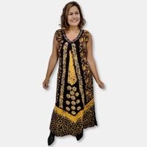 Vestido Longo Indiano Regata Bordado Batik ajuste nas costas Vestido Longo Indiano Regata Bordado Batik ajuste nas costas