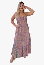 Vestido Longo Indiano Regata Estampado Plus Size Toque de Seda-Cod.1006 Vestido Longo Indiano Regata Estampado Plus Size Toque de Seda-Cod.1006