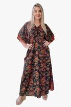 Vestido Longo Indiano Tipo Kaftan Toque De Seda - Cod. 5008