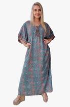 Vestido Longo Indiano Tipo Kaftan Toque De Seda - Cod. 5011