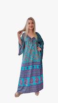Vestido Longo Indiano Tipo Kaftan Toque de Seda Lançamento - Cod. 5003 Vestido Longo Indiano Tipo Kaftan Toque de Seda Lançamento - Cod. 5003