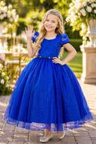 Vestido Longo Infantil Azul Cobalto Royal Formatura Casamento Festa Pérolas Princesa Social Florista Aniversário Vestido Longo Infantil Azul Cobalto Royal Formatura Casamento Festa Pérolas Princesa Social Florista Aniversário