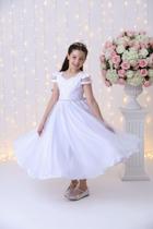 Vestido Longo Infantil Branco Formatura Casamento Festa Pérolas Princesa Social Florista Aniversário Vestido Longo Infantil Branco Formatura Casamento Festa Pérolas Princesa Social Florista Aniversário