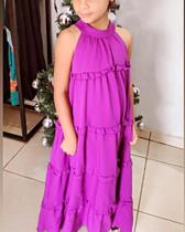 Vestido longo infantil de crepe modelo Juliete Vestido longo infantil de crepe modelo Juliete