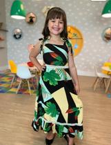 Vestido longo infantil estampado