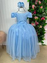 Vestido Longo Infantil Gabriela Azul Bebê - Enjoy
