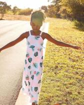 Vestido Longo Infantil Juvenil Menina em Algodão Floral Estampado Calor Verão - Malwee Kids