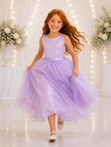 Vestido Longo Infantil Lilás Lavanda Formatura Casamento Social Festa Pérolas Princesa Florista Aniversário Vestido Longo Infantil Lilás Lavanda Formatura Casamento Social Festa Pérolas Princesa Florista Aniversário