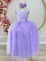 Vestido Longo Infantil Lilás Lavanda Formatura Casamento Social Festa Pérolas Princesa Florista Aniversário Vestido Longo Infantil Lilás Lavanda Formatura Casamento Social Festa Pérolas Princesa Florista Aniversário