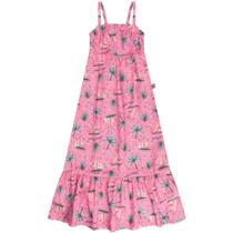 Vestido Longo Infantil Menina Verão Maquinetado Poá - Angerô