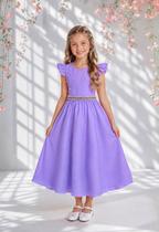 Vestido Longo Infantil Social Lilás Lavanda Festa Formatura Casamento Pérolas Princesa Florista Aniversário Vestido Longo Infantil Social Lilás Lavanda Festa Formatura Casamento Pérolas Princesa Florista Aniversário