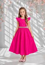 Vestido Longo Infantil Social Rosa Pink Fucsia Festa Formatura Casamento Pérolas Princesa Florista Aniversário Vestido Longo Infantil Social Rosa Pink Fucsia Festa Formatura Casamento Pérolas Princesa Florista Aniversário