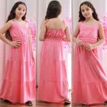 Vestido longo infantil tamanho 12 rosa