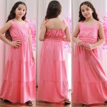 Vestido longo infantil tamanho 12 rosa