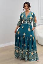 Vestido Longo Inspirado em Estampas Tropicais Vestido Longo Inspirado em Estampas Tropicais