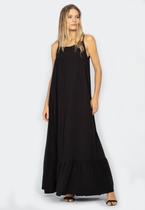 Vestido Longo Jataí Trapézio Amazonia Vital Viscose Preto