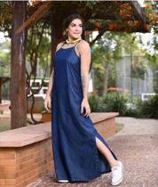 Vestido longo jeans Vestido longo jeans