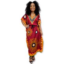 Vestido Longo Kaftan Indiana Plus Size Estampada Olho grego Vestido Longo Kaftan Indiana Plus Size Estampada Olho grego