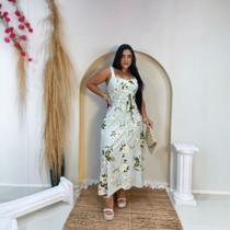 Vestido Longo Kary em Linho Moda Sofisticada Feminina