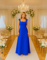 Vestido Longo Laco Ombro E Elastico Madrinha Casamento Festa