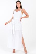 Vestido Longo Laise Algodão Branco-P