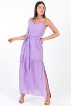 Vestido Longo Laise Algodão Lilás-GG