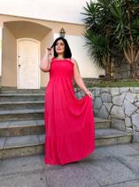 Vestido Longo Lastex com alça regulável Plus Sizes