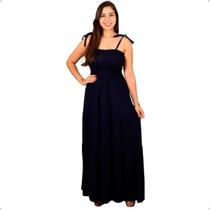 Vestido Longo Lastex Feminino Moda Evangélica Alça Amarrar Soltinho Moda Verão