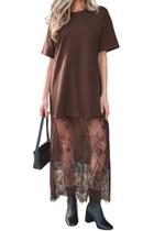Vestido longo LEMAFER feminino 2026, verão, casual, floral, patchwork Vestido longo LEMAFER feminino 2026, verão, casual, floral, patchwork