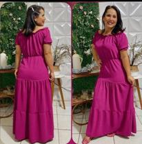 Vestido longo liso