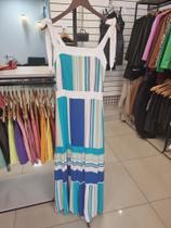 Vestido Longo Listrado Chic Coral Vestido Longo Listrado Chic Coral