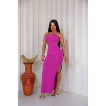 Vestido Longo Luxo com Bojo Detalhe frontal e bojo