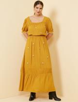 Vestido longo macau bordado presage