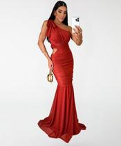 Vestido Longo Madrinhas Em Tule De Um Ombro - Vestido Longo Madrinhas Em Tule De Um Ombro -