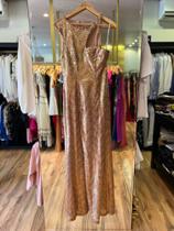 Vestido longo magalu feminino dourado tam 44