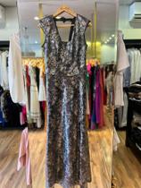 Vestido longo magalu feminio preto c/ prata tam 42