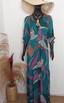 Vestido longo manga boneca 55% Viscose 45% Linho Tamanho Único Vestido longo manga boneca 55% Viscose 45% Linho Tamanho Único