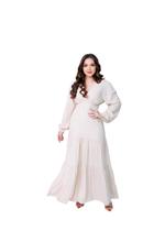 Vestido Longo Manga Longa Outono Inverno Moda Evangelica