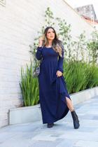 Vestido Longo Manga Longa Saia 3 Marias