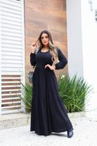 Vestido Longo Manga Longa Saia 3 marias
