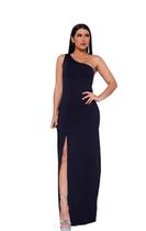 Vestido Longo Manga Única Com Fenda Madrinha Casamento Vestido Longo Manga Única Com Fenda Madrinha Casamento