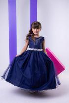Vestido Longo Marie Larissa Azul Petróleo para Crianças Vestido Longo Marie Larissa Azul Petróleo para Crianças